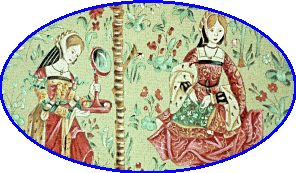 "La Broderie" Une des Tapisseries de "La vie Seigneuriale" conservées au musée Cluny à Paris.